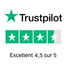 Calificación de Trustpilot con 4,5 de 5 estrellas por excelente calidad